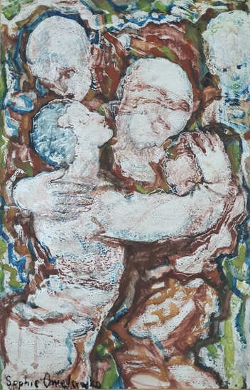 Image - Sofiia Zarytska: Woman and Girls (1950).